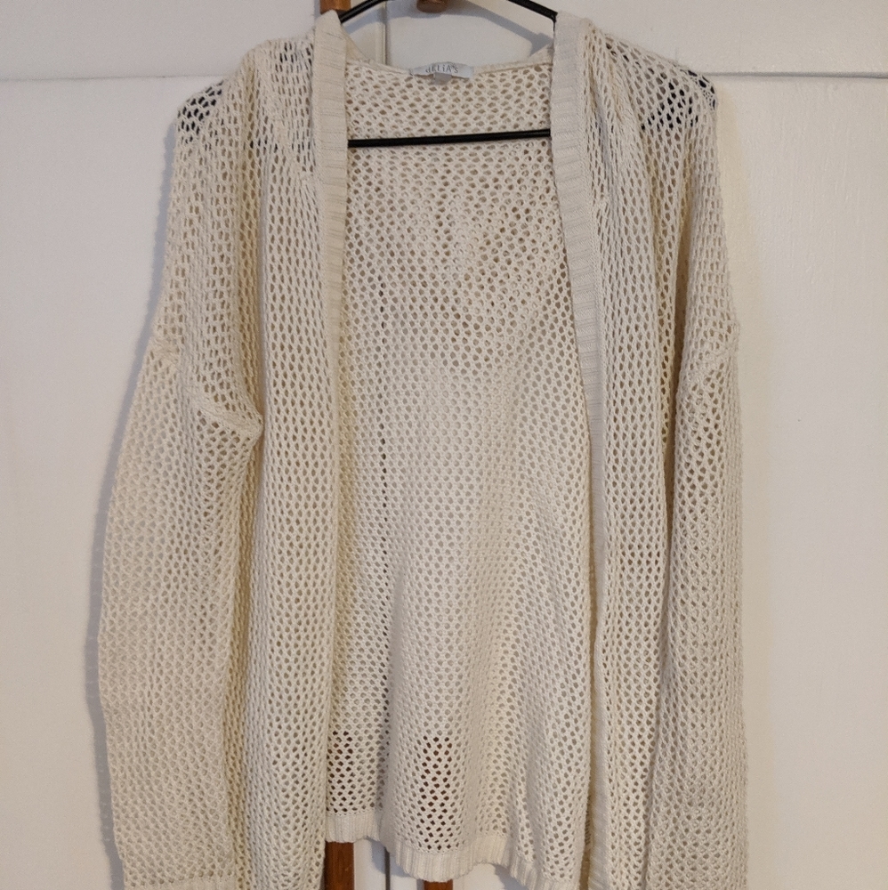 Delia's Cream Knit Hooded Cardigan